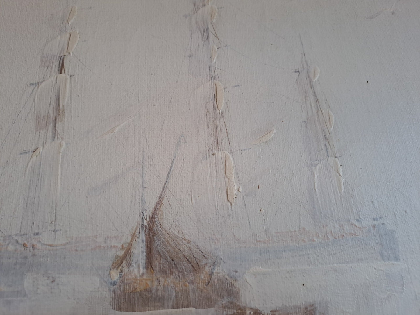 VASCO Large Original Oil Painting on Canvas - Ships at Sea