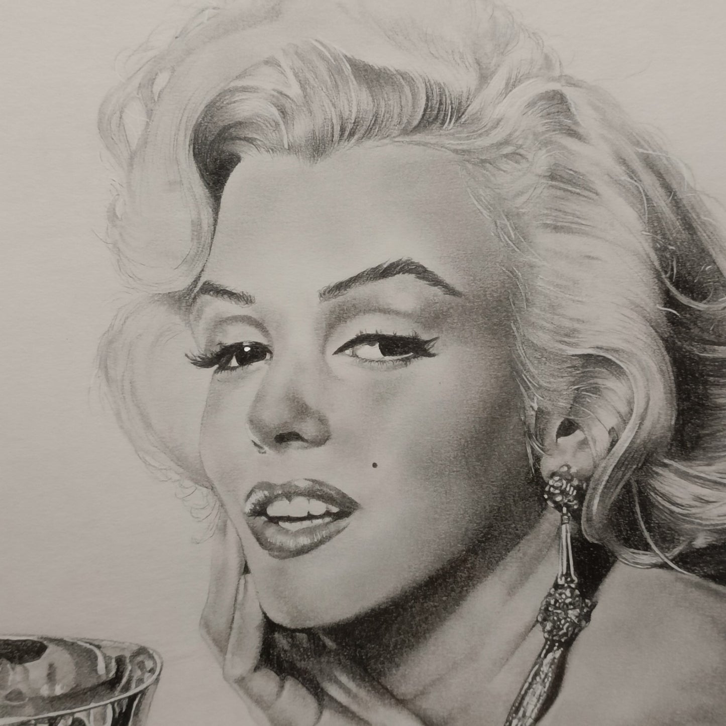 Signed Original Pencil Drawing of Marilyn Monroe