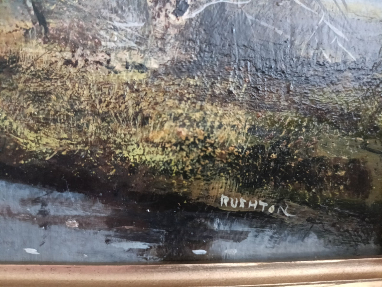LAWRENCE (Larry) RUSHTON 1919-1994 Original Oil on Canvas "Moonlight"
