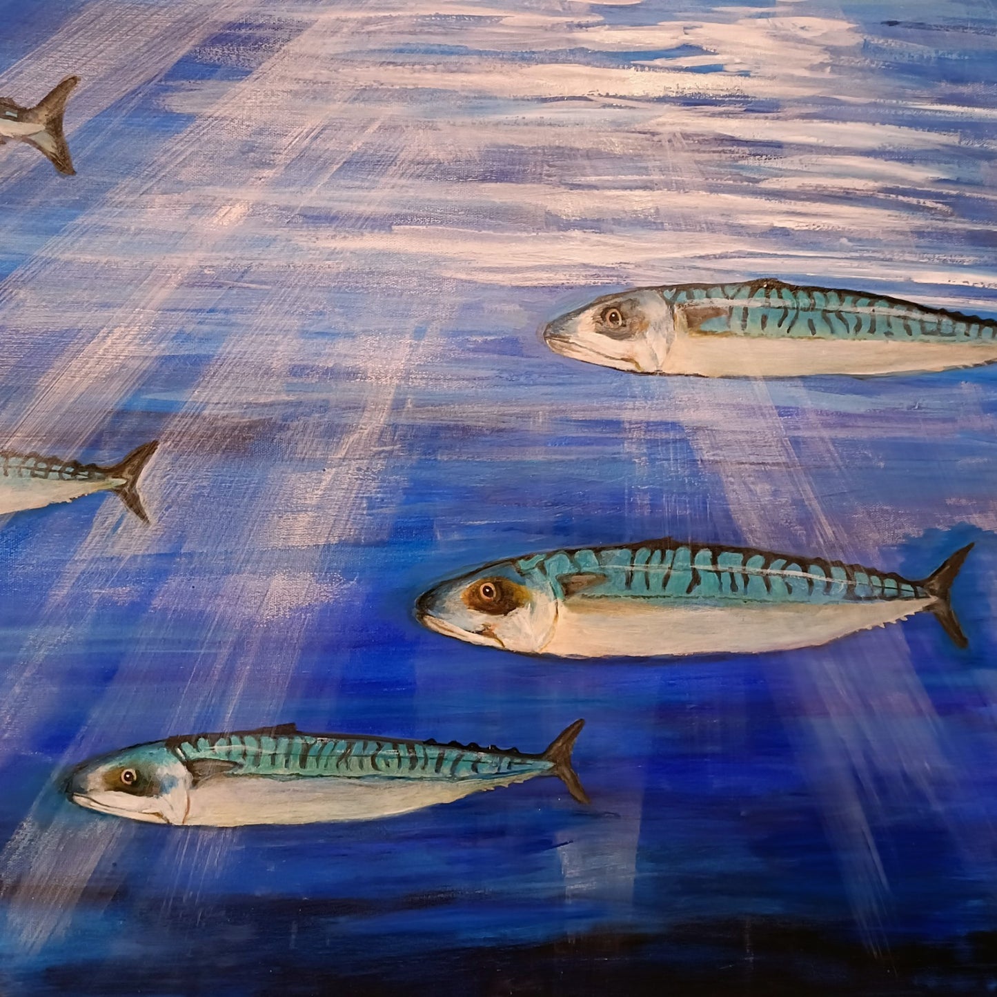 Large framed signed original oil painting by Jan Merrick Horn titled "Go Your Own Way," featuring vibrant abstract art.