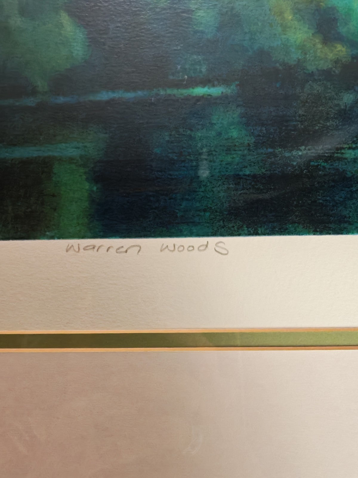 Signed limited edition print "Warren Woods" by Robert Lenkiewicz, numbered 358/375, featuring detailed forest landscape artwork.
