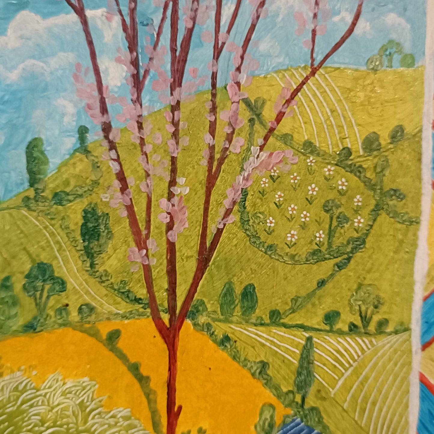 LEWIS MITCHELL (b.1938) Original Oil painting on Board "Monica's Flowers"