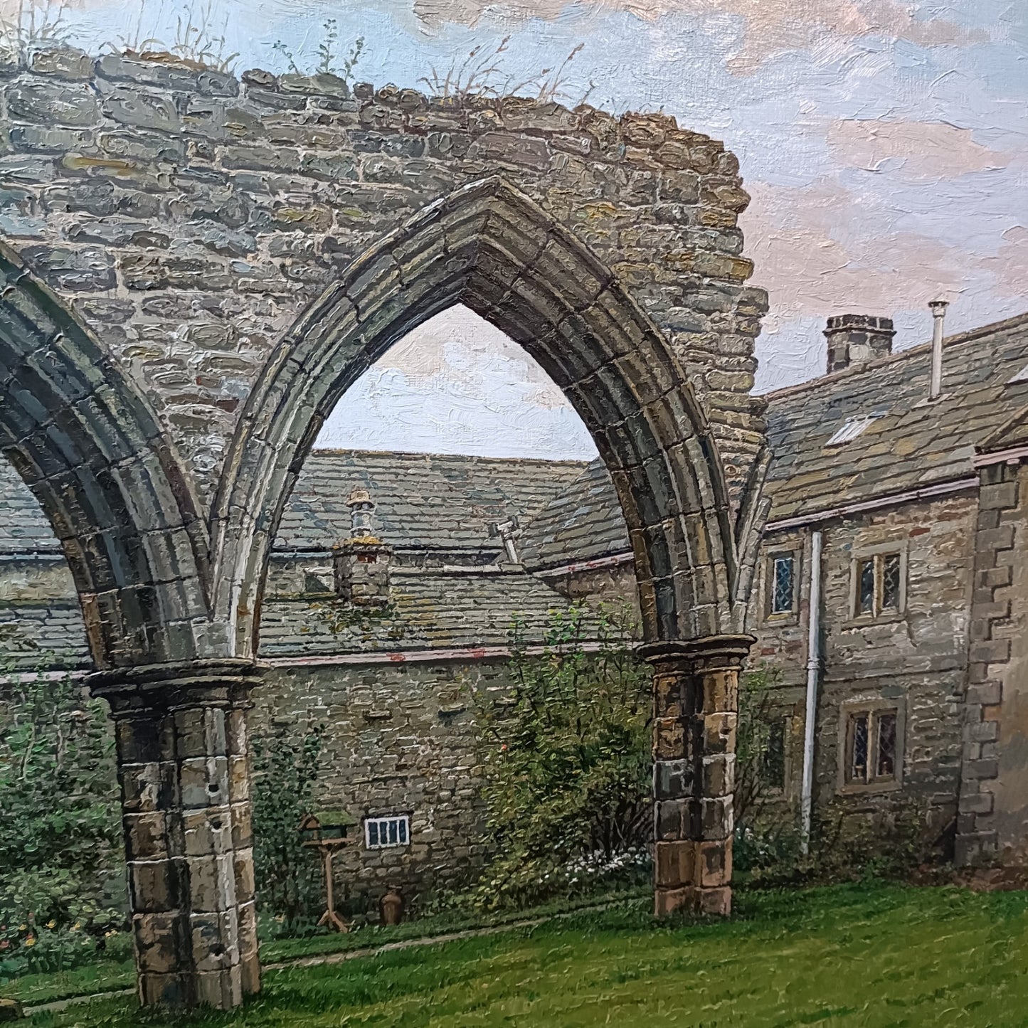 ALAN HOLTBY BROWN Original Oil Painting on board "Coverdale Abbey, Yorkshire"