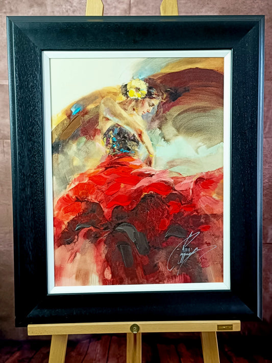 ANNA RAZUMOVSKAYA  Hand Embellished Limited Edition Print "Red Passion I" 36/50