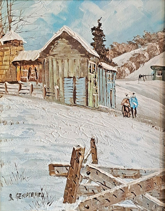 S. GENNARO Oil on Canvas Winter Landscape Painting