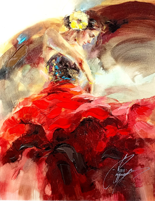 ANNA RAZUMOVSKAYA  Hand Embellished Limited Edition Print "Red Passion I" 36/50